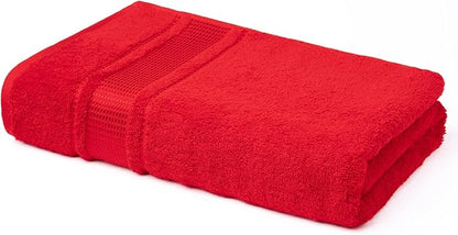 Melissa Linen, Bath Sheet, 100% Turkish Cotton Towel for Bathroom, Absorbent, Quick Dry, Durable and Soft Shower Towel, 35 in x 60 in Large, Spa and Hotel Quality, Red