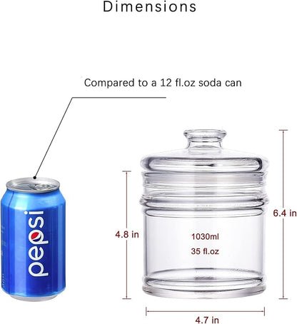 35 oz Reinforced Small Acrylic Storage Jar, Airtight Lid Cookie Jar | Suitable for Cookies, Dried Fruits, Nuts, Herbs,Cereals,etc