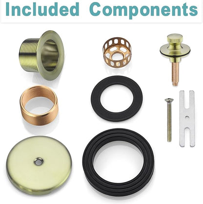 BESTILL Bathtub Drain Kit and Overflow Faceplate, Brushed Gold