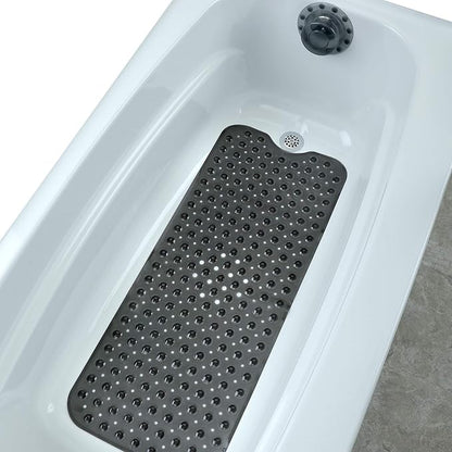 SlipX Solutions Bottomless Bath Overflow Drain Cover for Tub, Adds Inches of Water to Bathtub for a Warmer Deeper Bath, Spa Accessories, Drain Block, Water Stopper Plug (4 inch Inner Diameter, Gray)