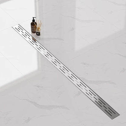 Neodrain 48 Inch Rectangular Linear Shower Drain with Brick Pattern Grate, Brushed 304 Stainless Steel Bathroom Floor Drain,Shower Linear Drain &Leveling Feet, Hair Strainer, CUPC Certified