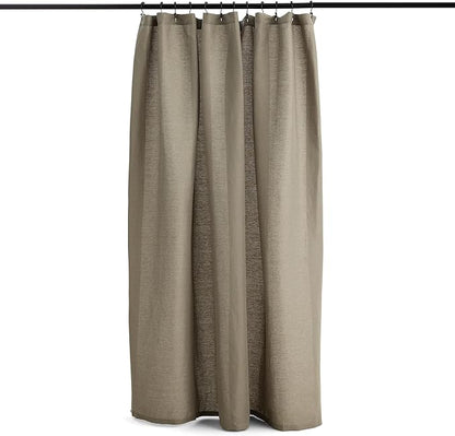 Preston Lane Stonebridge Linen Cotton Shower Curtain, 72" x 72" – 67% Linen 33% Cotton Blend, Fabric Bathroom Curtain with Reinforced Holes with Stitching, Made in Portugal, Eucalyptus