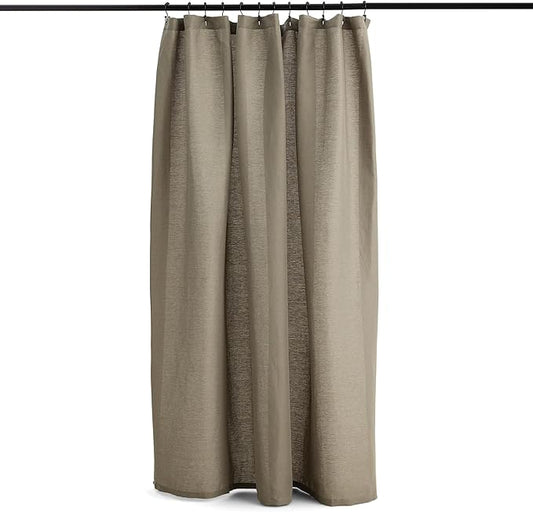 Preston Lane Stonebridge Linen Cotton Shower Curtain, 72" x 72" – 67% Linen 33% Cotton Blend, Fabric Bathroom Curtain with Reinforced Holes with Stitching, Made in Portugal, Eucalyptus