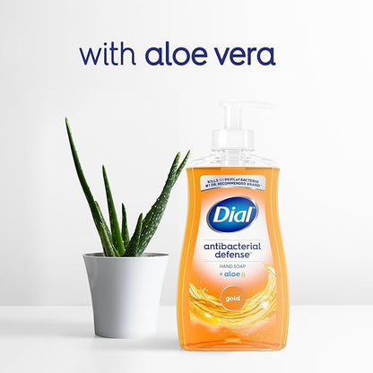 Dial Antibacterial Defense Liquid Hand Soap + Aloe, Gold Scent, 52 Fl Oz Hand Soap Refill (3 Count), Dermatologist-Tested, Gentle Formula
