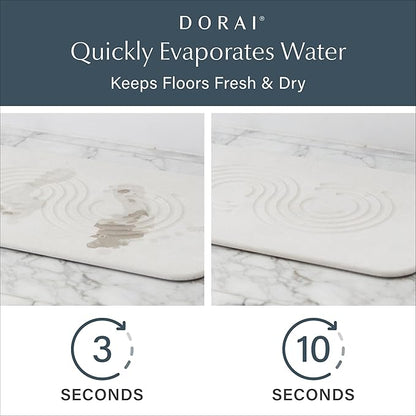 Dorai Home Bath Stone Mat 23.6"x15.4" – Quick-Dry, Non-Slip Diatomite Stone Bath Mat for Bathroom, Zen Sandstone