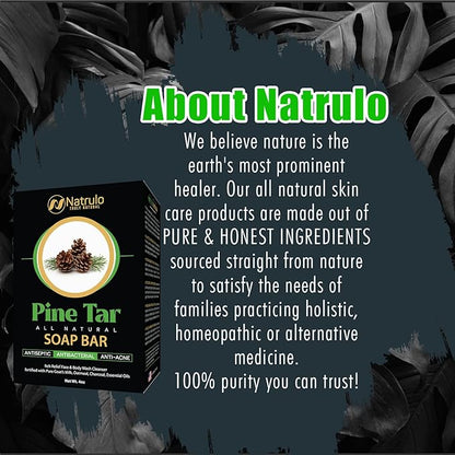 All Natural Pine Tar Soap Bar 4oz – Cleansing Anti Acne Eczema Psoriasis Itch Relief Pine Tar Face & Body Wash Cleanser – Pure Goat’s Milk Soap with Oatmeal, Charcoal, Essential Oils Made in USA