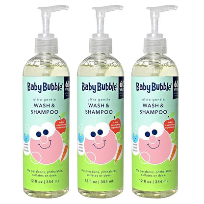 Mr. Bubble Baby Bubble Ultra Gentle Body Wash & Shampoo, Sweet Violet Clouds Scent, 12 oz. Pack of 3