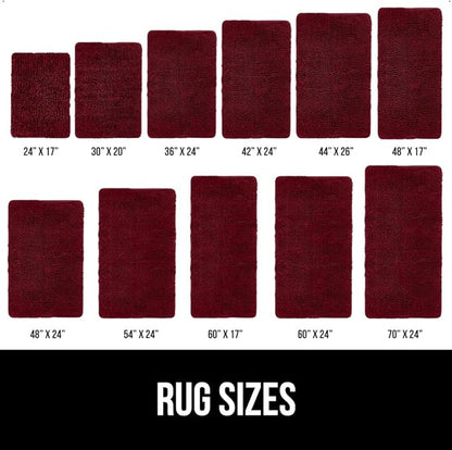 GORILLA GRIP Bath Rug Mat 60x24, Soft Absorbent Chenille, Quick Dry Microfiber Mats, Rubber Backing Washable Shower Floor Rugs, Bathmat Runner, US Designed Bathroom Home Decor Accessories Burgundy