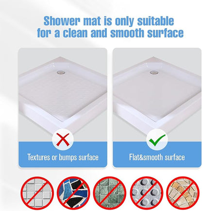 Shower Mat Non-Slip Bath Mat for Tub and Shower Stall,200+ Suction Cups with Drain Holes, Quick Dry Machine Washable, Extra Grip for Elderly and Baby, Bathroom Essentials 24x24 Inch (Brown)
