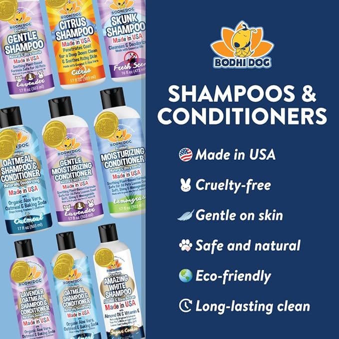 Bodhi Dog Amazing White Shampoo for Dogs - Brightens White & Light Coats - Plant-Based - Made with Natural Ingredients -Safe & Effective for All Breeds - Gentle & Cruelty-Free - Made in USA (8 Fl Oz)
