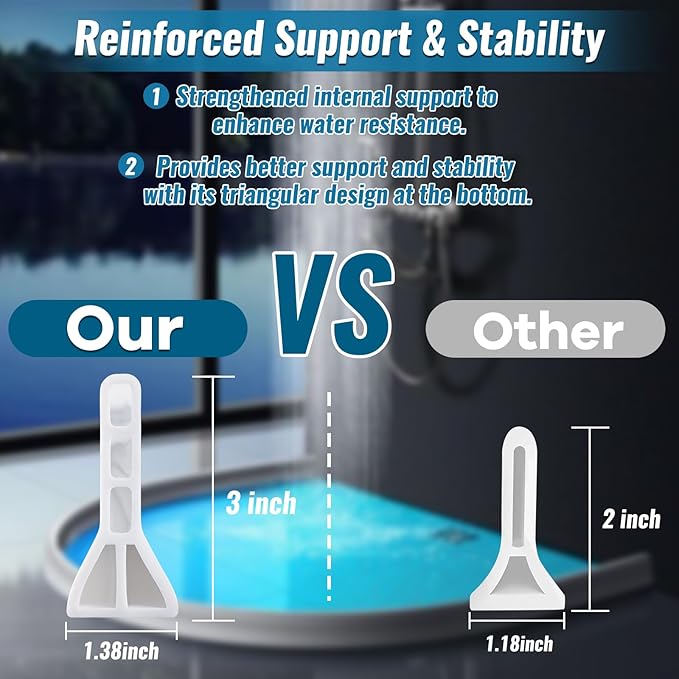 3" High Shower Threshold Water Dam 39" Long Collapsible Shower Water Splash Guard Self-adhesive Shower Barrier Bath Water Stopper To Keep Dry and Wet Separation Bathroom Kitchen (3.3Ft)