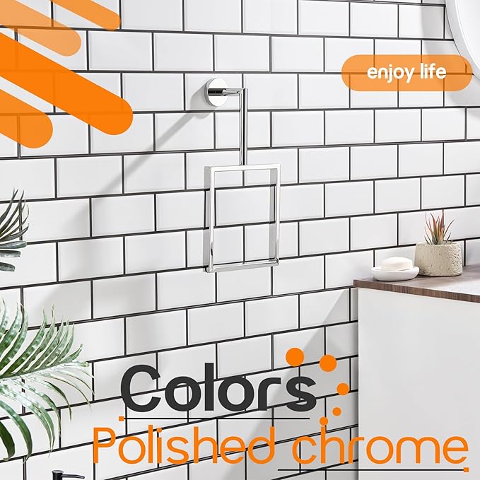 Towel Ring Chrome Bathroom Towel Holders for Wall Rack Polished Stainless Steel Bath Towel Hanger Bathroom and Kitchen Decor, AN3005CH