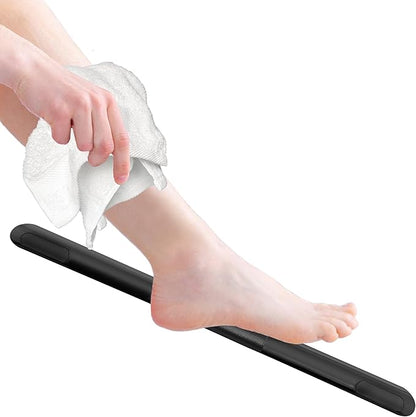 Shower Foot Rest, Corner Shower Bar for Shaving Legs, Wall Mounted Hotel Shower Foot Ledge, Brass Bar Bathroom Foot Step (Matte Black)