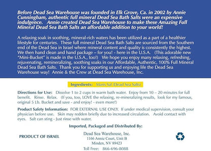 Dead Sea Warehouse – Amazing Minerals Dead Sea Bath Salts – 2 LBS – Highest Mineral Content – Natural Muscle Tension Relief