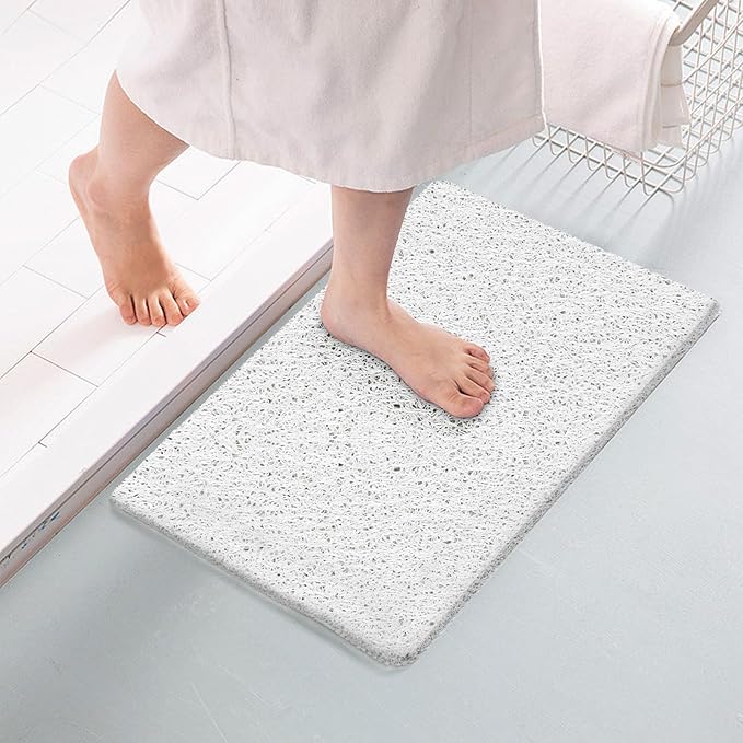 Joyhalo Shower Mats for Showers Anti Slip for Elderly, 32'' x 24'' Non Slip Bath Mat for Inside Shower, Bath Tub Mats for Bathroom Non Slip for Shower, PVC Loofah Bathroom Mats, White