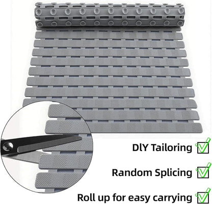 Anti-Slip Bath Bathtub Mat 27.5 x 15.7 inches Bathroom Anti-Slip Home Bathroom Shower Drain Slip-Resistant Suction Cup Mat Bathtub Massage Foot Mat Washable Quick-Dry