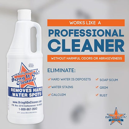 BRING IT ON! CLEANER 16 - Ounce Case | Hard Water Spot Remover | Shower Door Cleaner | 12 – 12 Ounce Bottles of Product