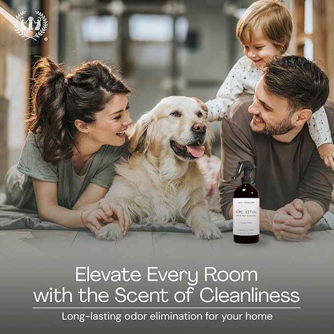 Muse Apothecary Home Ritual Active Odor Eliminator Spray - Furniture Deodorizer Spray & Bathroom Odor Eliminator for Home - Essential Oil Air Freshener - 8oz, Bergamot + French Lavender + Sandalwood 2
