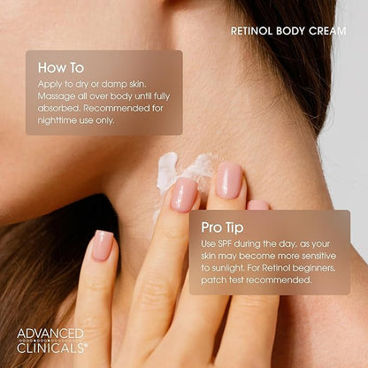 Advanced Clinicals Retinol Body Lotion & Face Moisturizer | Anti Aging Skin Care Retinol Body Cream For Women & Men Improves Appearance Of Fine Lines, Wrinkles, & Look Of Crepey Skin, W/Travel Size