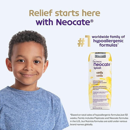 Nutricia Neocate Splash - Ready-to-Feed Hypoallergenic, Amino Acid-Based Toddler and Junior Formula - Orange-Pineapple - 8 fl oz (Case of 27)