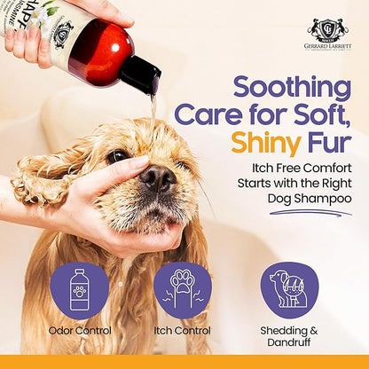 Dog Shampoo and Conditioner Itchy Skin Relief Happy Jasmine 16oz Hypoallergenic Dog Shampoo and Conditioner Sensitive Skin for Smelly Dogs, Aloe Vera & Oatmeal Puppy Soap by Gerrard Larriett