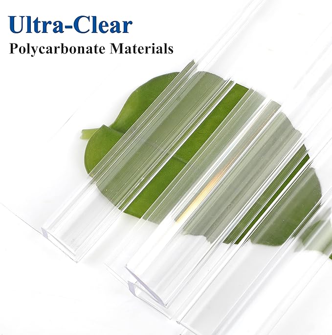 Frameless Shower Door Seal Strip 2 Pack x 39 Inch H for 3/8" Thick Glass Shower Door Side Seal Strip Bottom Seal Door Sweep Ultra Clear Polycarbonate, Stop Shower Leaks Create A Water Barrier