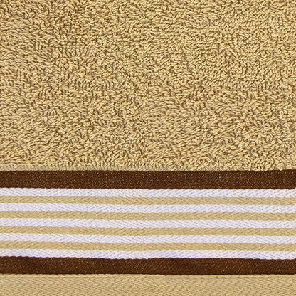 CASA COPENHAGEN He & She 4 Pieces Large Bath Towel Set- Brown + Beige, 550 GSM, Designed in Denmark Made of Soft Egyptian Cotton for Bathroom, Kitchen & Shower