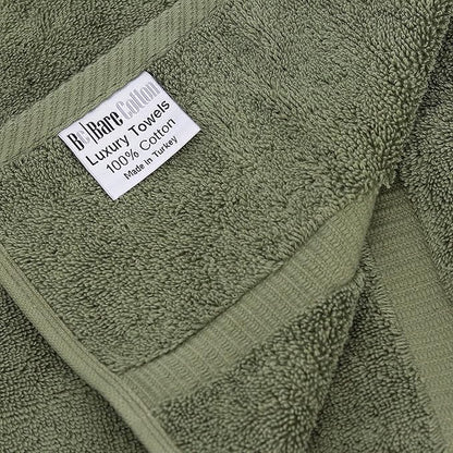 Luxury Hotel & Spa Quality Collection Highly Absorbent, Quick Dry 100% Turkish Cotton 700 GSM, Eco Friendly Towel, for Bathroom, Gym and Kitchen Soft Towel Set (Moss, Bath Towels - Set of 2)