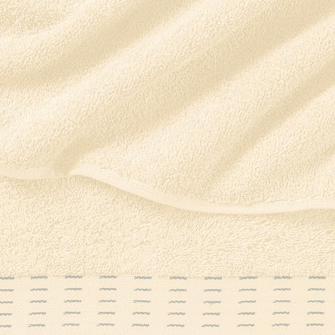 Cotton 2 Pack Oversized Bath Towel Set 28x55 inches, Large Bath Towels, Ultra Absorbant Compact Quickdry & Lightweight Towel, Ideal for Gym Travel Camp Pool - Ivory