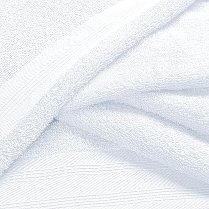Ultra Soft 6 Pack Cotton Towel Set, Contains 2 Bath Towels 28x55 inch, 2 Hand Towels 16x24 inch & 2 Wash Coths 12x12 inch, Ideal Everyday use, Compact & Lightweight - White