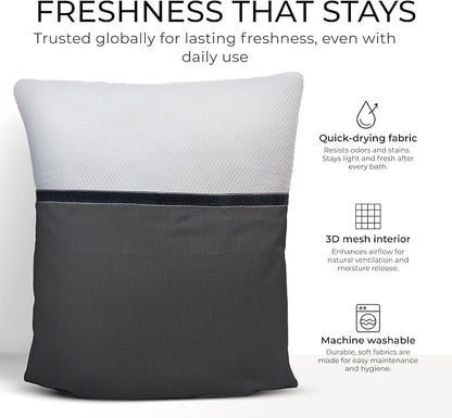 Luxury Bath Pillow for Tub - Thick and Comfortable Bathtub Pillow Support for Head and Neck and Back - Washable Quick-Drying Bath Pillows - Bath Cushion for Home Spa - Fits Any Bathtub - Dark Gray