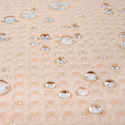 River Dream Heavyweight No Hooks Required Dotted Waffle Weave Shower Curtain with Snap in Liner - 71W x 74H,Hotel Grade,Spa Like Bath Curtain,Pink
