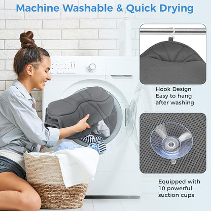 Full Body Bath Pillow for Tub Ergonomic Bathtub Pillow for Neck and Back Support,4D Mesh Bathtub Cushion with 10 Non-Slip Suction Cups
