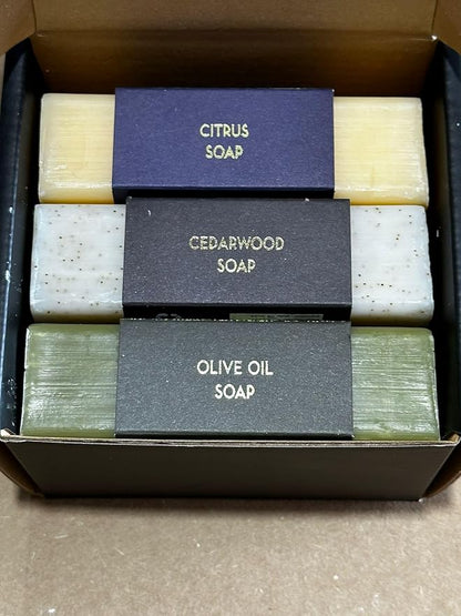 O NATURALS Bar Soap for Men - 3-Pcs Mens Soap Bar - Natural Soap - Mens Bar Soap - Men Soap - Natural Soap for Men - Organic Men's Soap Bars - Exfoliating Soap Bar - Citrus, Olive & Cedarwood
