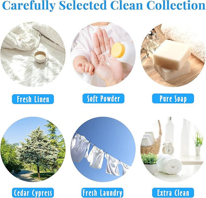 Fragrance Oil Set, MitFlor Clean Essential Oils for Diffusers for Home, 6 x10 ml, Fragrance Oil for Candle Soap Making, Aromatheraphy Oils Gift Set, Fresh Linen, Pure Soap and More Scents