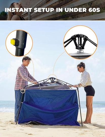 KingCamp Instant Shower Tent, Portable Superior Stable Privacy Shelter, Large Room Outdoor Toilet Tent with Floor for Beach, Camping & Hiking, Setup in Under 60s