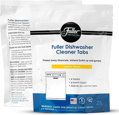 Fuller Dishwasher Cleaner Tabs – Lemon Scent – Eliminates Limescale, Grease & Odors – Septic Safe, Compatible with All Dishwasher Types – (Pack of 1)