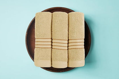 Utopia Towels 8 Piece Premium Towel Set, 2 Bath, 2 Hand, and 4 Washcloths, 100% Ring Spun Cotton, Highly Absorbent Towels for Bathroom, Sports, and Hotel, Beige