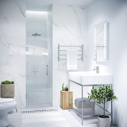 ANZZI 70" x 24" Frameless Shower Door in Brushed Nickel,Water Repellent Glass Shower Door with Seal Strip Parts and Handle, 5/16 Glass Hinged Shower Door with Handle (SD-AZ09-01BN)