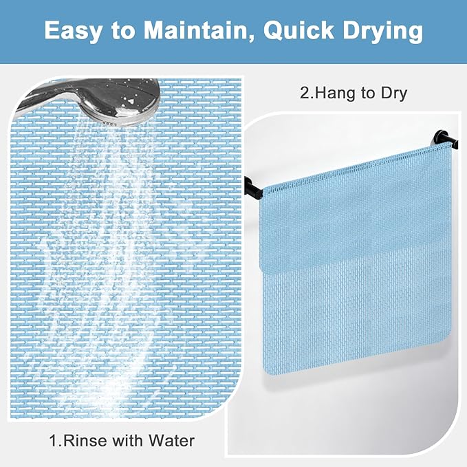 Non Slip Shower Mat: 35"x24" Extra Large Shower Mats for Inside Shower,Trimmable PVC Anti Slip Shower Stall Mats, No Odor, Quick Drying Shower Mats for Floor, Bathroom, Home, Kitchen, Hotel