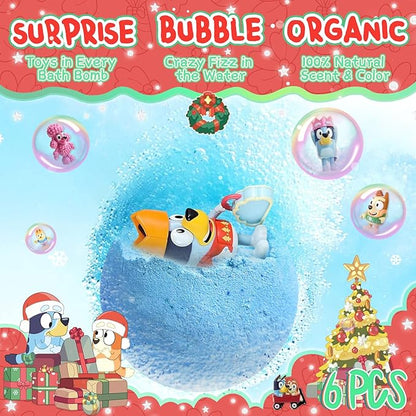 Bath Bombs for Kids: XXL Bath Bombs with Surprise Inside, Organic Bath Bombs Rich in Natural Essential Oils, Kids Bath Bombs Gift Set for Dry Skin Moisturize, Gifts Card for Kids (6 Pcs)