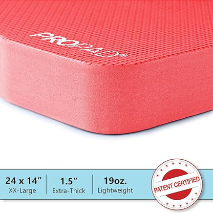 Thick Kneeling Pad, Garden Kneeler for Gardening, Bath Kneeler for Baby Bath, Kneeling Mat for Exercise & Yoga, Knee Pad for Work, Floor Foam Pad, 2X Large (XXL) 24 x 14 x 1.5 Inches, Red