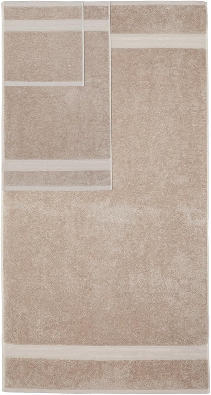 Amazon Basics Fade Resistant Bath, Hand and Washcloth Towel Set, 100% Cotton, Set of 6, 30 x 54 inches, Taupe
