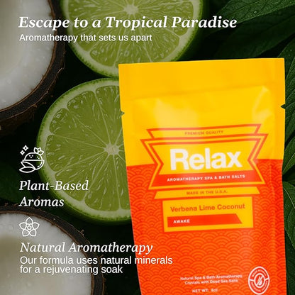 Relax Spa & Bath, Epsom & Dead Sea Salts, Aromatherapy Bath Salts for Hot Tub, Bath, or Spa, Infused with Magnesium, Spa Gifts for Women, 4 Pack, Relax Escape Collection, 4 oz Each