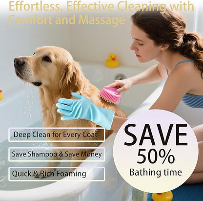 6PCS Pet Grooming Gloves |Pet Bath Brush|Pet Washing Gloves|Dog Bath Supplies|Dog Bath Brush | Dog Bath Gloves |for Bathing and Massaging Dogs and Cats