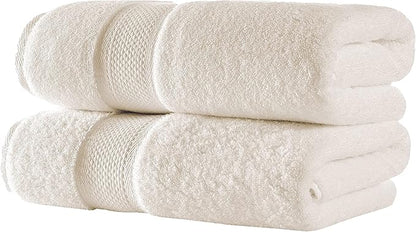 BAGNO MILANO Turkish Towels, Ultra Soft, Plush Luxury Turkih Cotton Bath Towels, Quick Dry Towel Set Made in Turkey (Cream, 6 Pcs Towel Set)