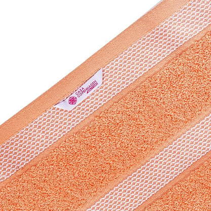 CASA COPENHAGEN Solitaire 6 Pieces Towel Set- Malibu Peach, 600 GSM 2 Bath Towel 2 Hand Towel 2 Washcloth, Designed in Denmark Made of Soft Egyptian Cotton for Bathroom, Kitchen & Shower
