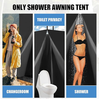 MABOZOO Privacy Tent and Foldable Shower Base Set, Portable Shower Pan with Tent and Drain Pipe, Camping Bath System for RV, Camping, Boat