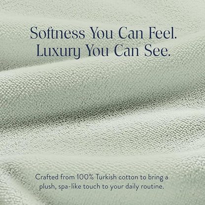 Brooklinen Super-Plush Turkish Cotton Hand Towels - Set of 2 - Cotton, 820 GSM, Highly Absorbent, Machine Washable, Perfect for Home & Bathroom (20" x 30", Aloe Green)