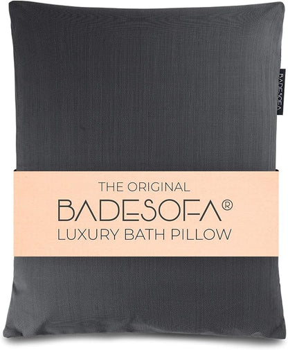 BADESOFA® Luxury Bath Pillow S - Ultra Comfortable & Quick-Drying Bath Back Pillow - Washable Full Body Bath Pillow for Bathtub - Therapeutic Head and Neck Support - Luxury Spa Cushion in Charcoal